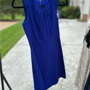 Elie Tahari Blue Cowl Neck Sheath Mini Dress